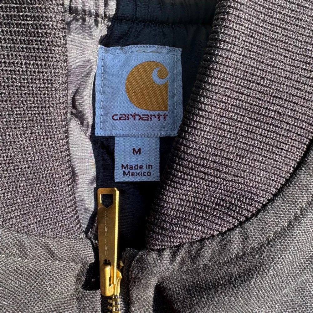 Carhartt Mens V01-BLK Duck Vest Black Canvas Workwear Hugg & Hall Logo Size M